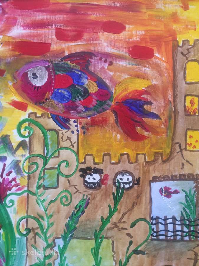 The painting - Būk Laiminga / Goldfish Painting - nuotraukos Nr. 10
