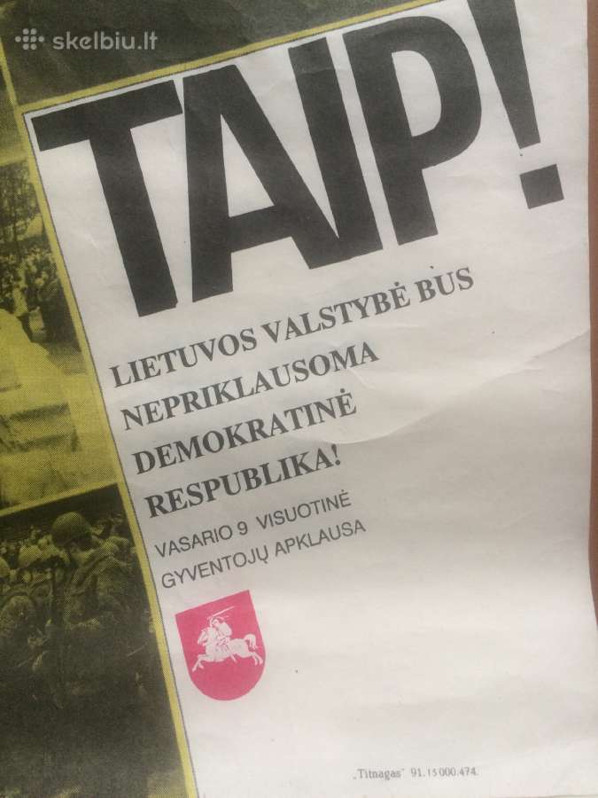 Parduodu lietuviškus plakatus 1991 m. - nuotraukos Nr. 6