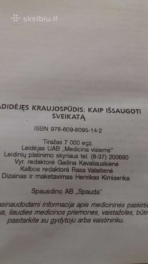 Knyga.padidejes kraujospudis. - nuotraukos Nr. 4