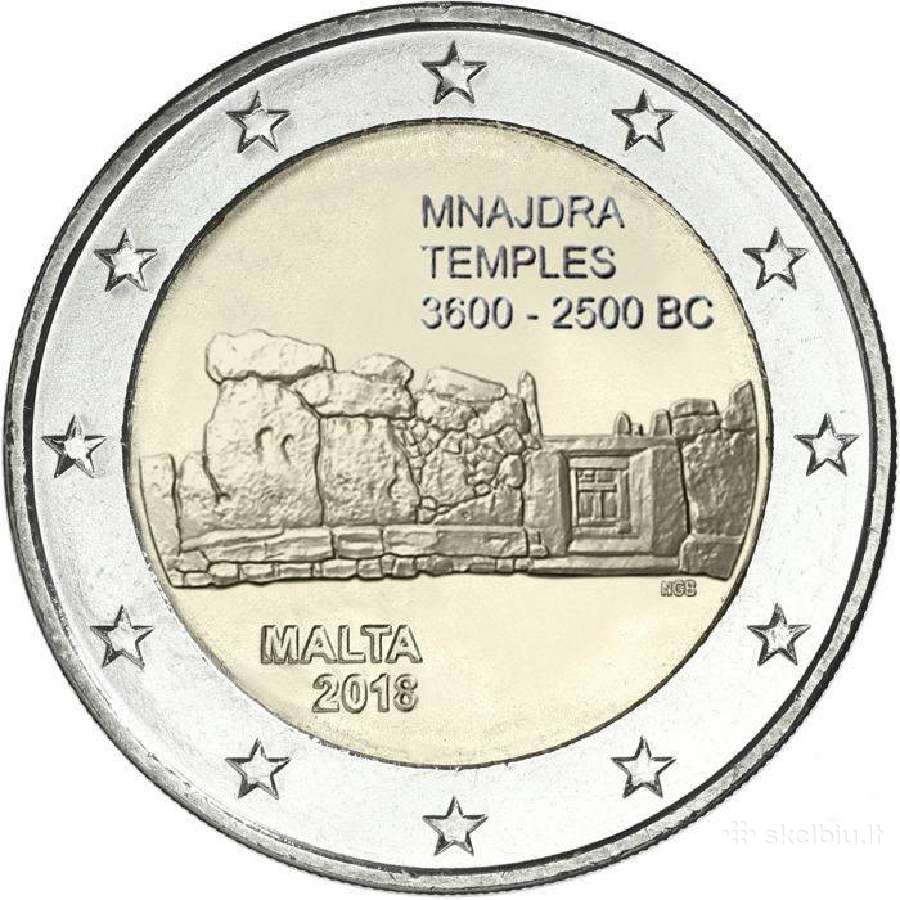2018 Malta 2 eurų monetos Unc