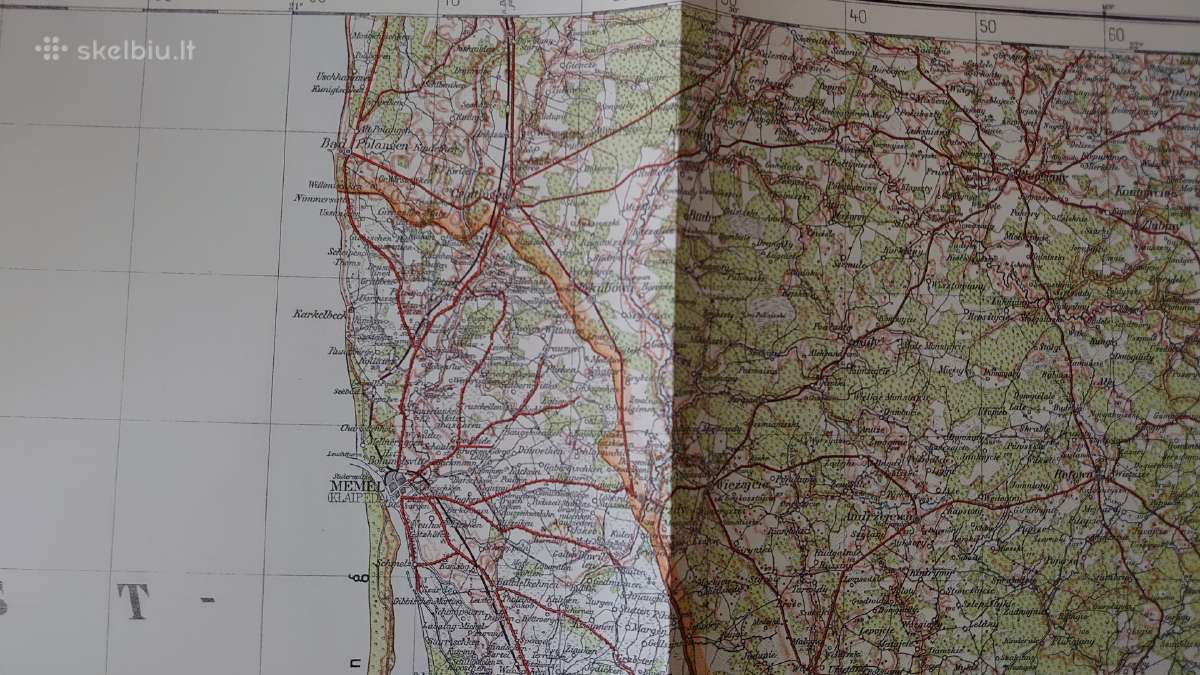 Memel, Tilsit 1928 m. originalus žemėlapis - nuotraukos Nr. 3