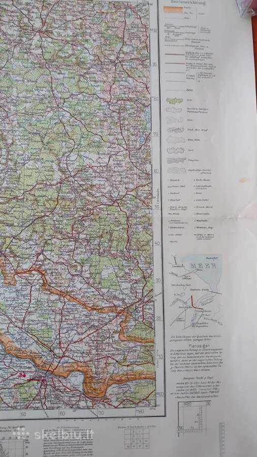 Memel, Tilsit 1928 m. originalus žemėlapis - nuotraukos Nr. 6