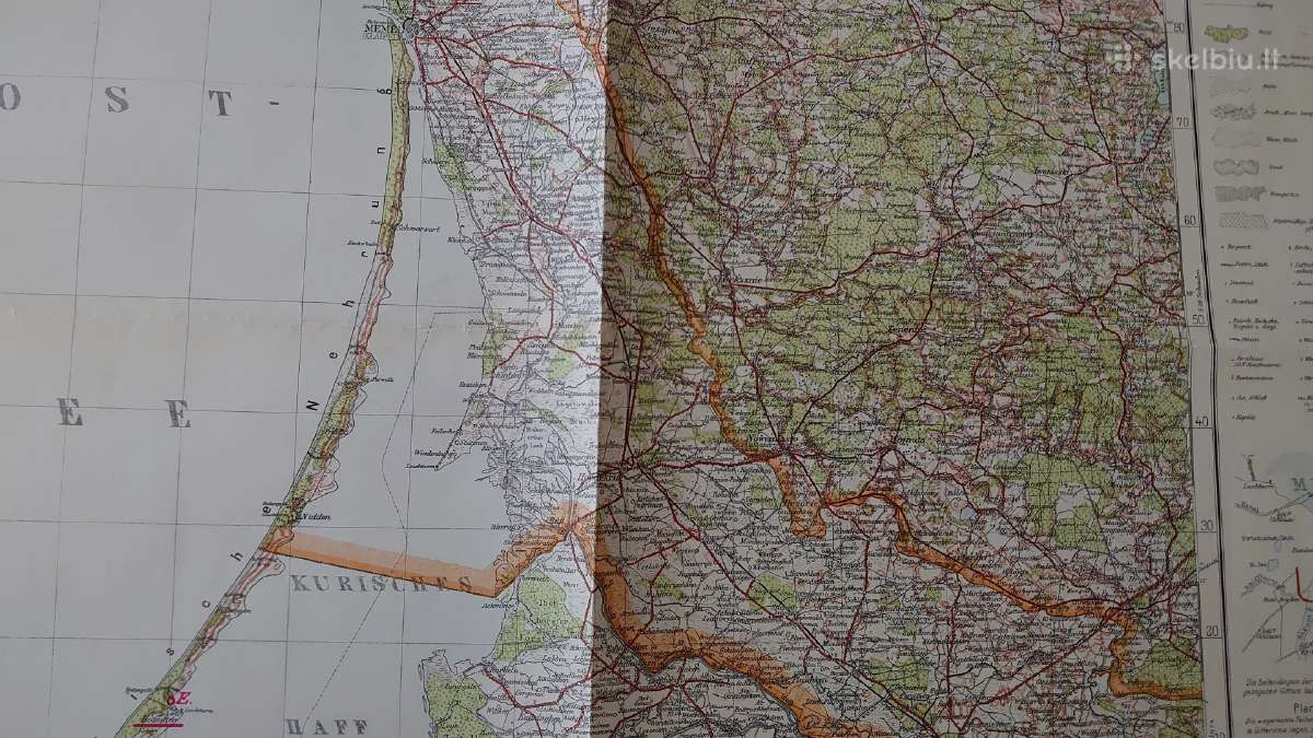 Memel, Tilsit 1928 m. originalus žemėlapis - nuotraukos Nr. 7