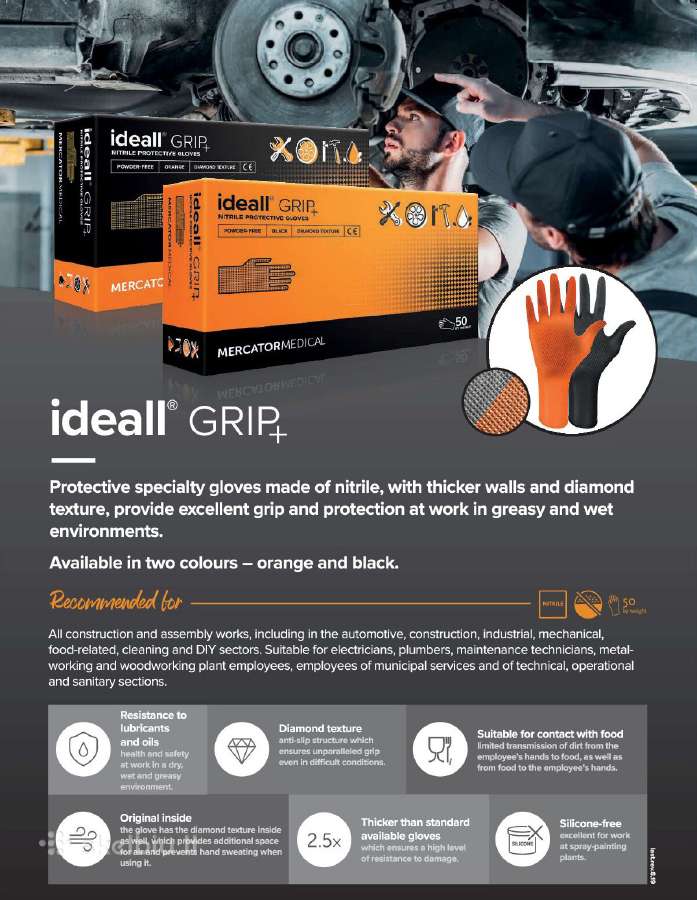 Nitrilinės pirštinės Ideall Grip+ L, XL, XXL - nuotraukos Nr. 7