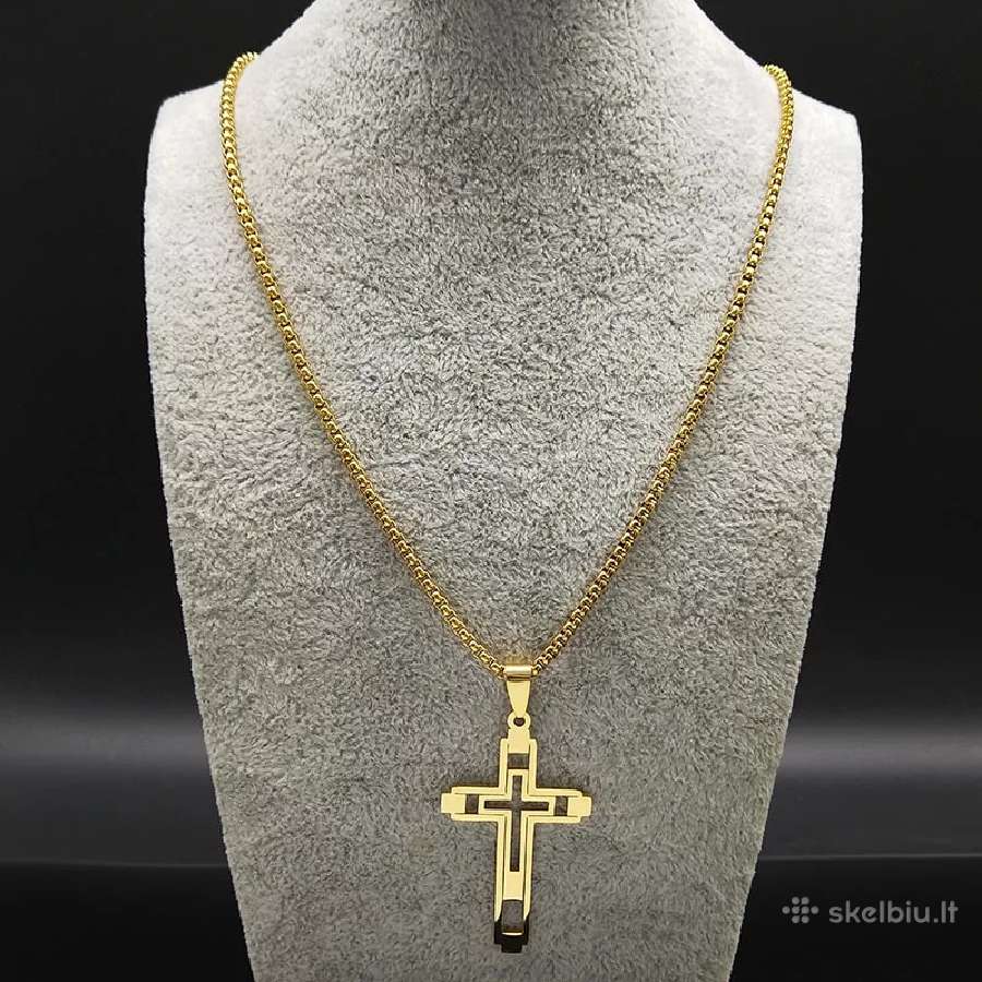 Auksu pildytos grandinėlės bei kryželiai tik - nuotraukos Nr. 10