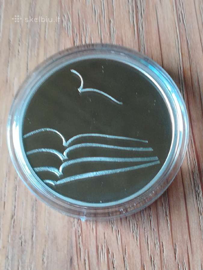 Sidabrinė moneta 5€, skirta literatūrai, 2015 m. - nuotraukos Nr. 3