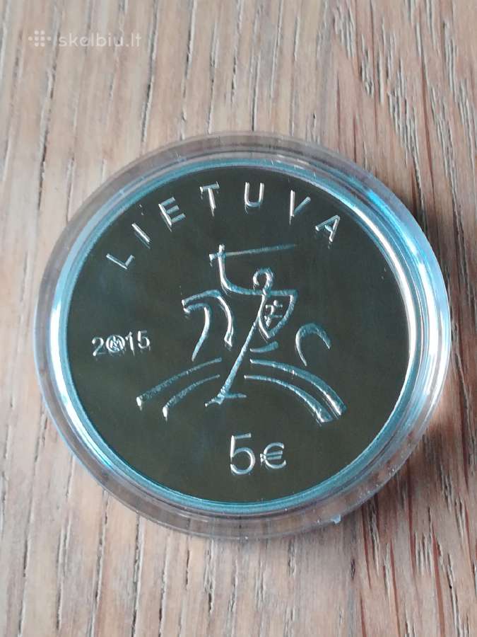 Sidabrinė moneta 5€, skirta literatūrai, 2015 m.