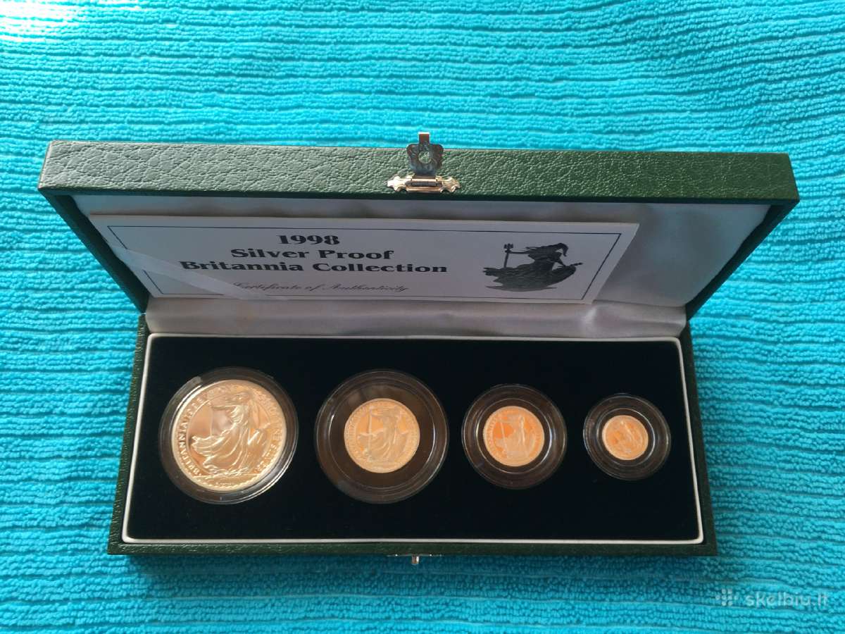 Monetos UK 1998m. 4 vnt. sidabras