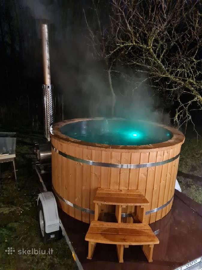 Plastikinis lauko kubilas 1.60m su eglės apdaila - nuotraukos Nr. 3