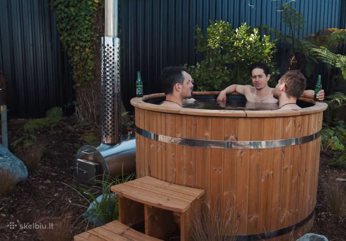 Plastikinis lauko kubilas 1.60m su eglės apdaila - nuotraukos Nr. 2