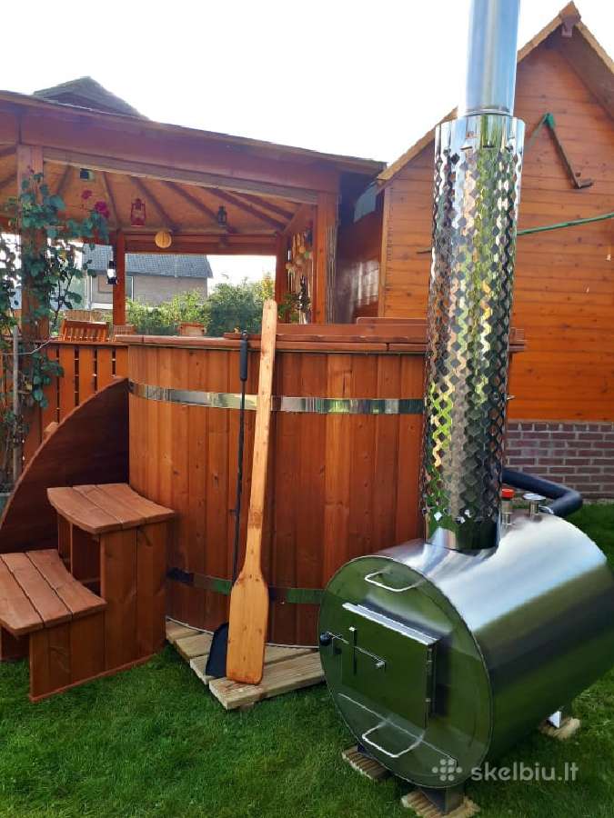 Plastikinis lauko kubilas 1.60m su eglės apdaila - nuotraukos Nr. 7