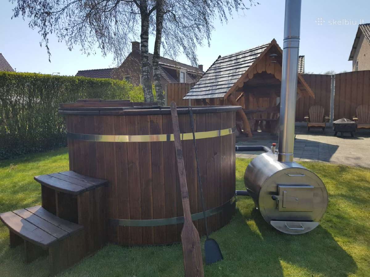Plastikinis lauko kubilas 1.60m su eglės apdaila - nuotraukos Nr. 9