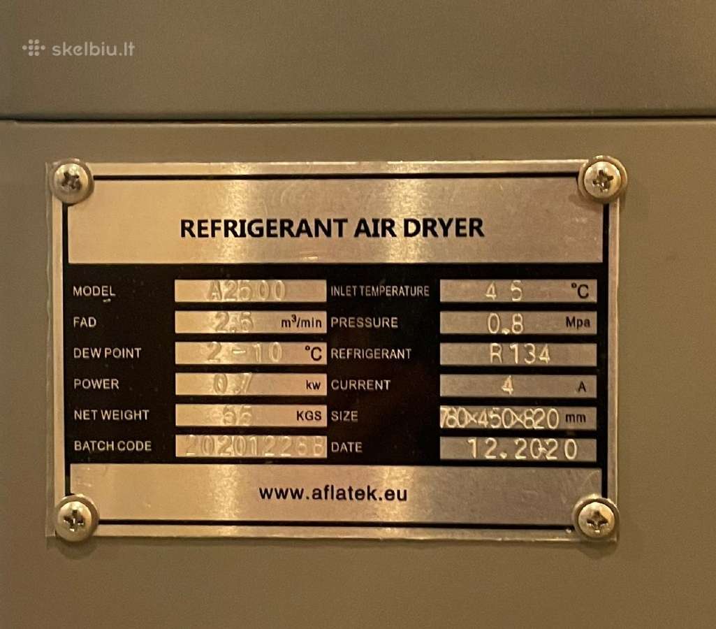 Oro sausintuvas Aflatek 2500 l/min. - nuotraukos Nr. 4