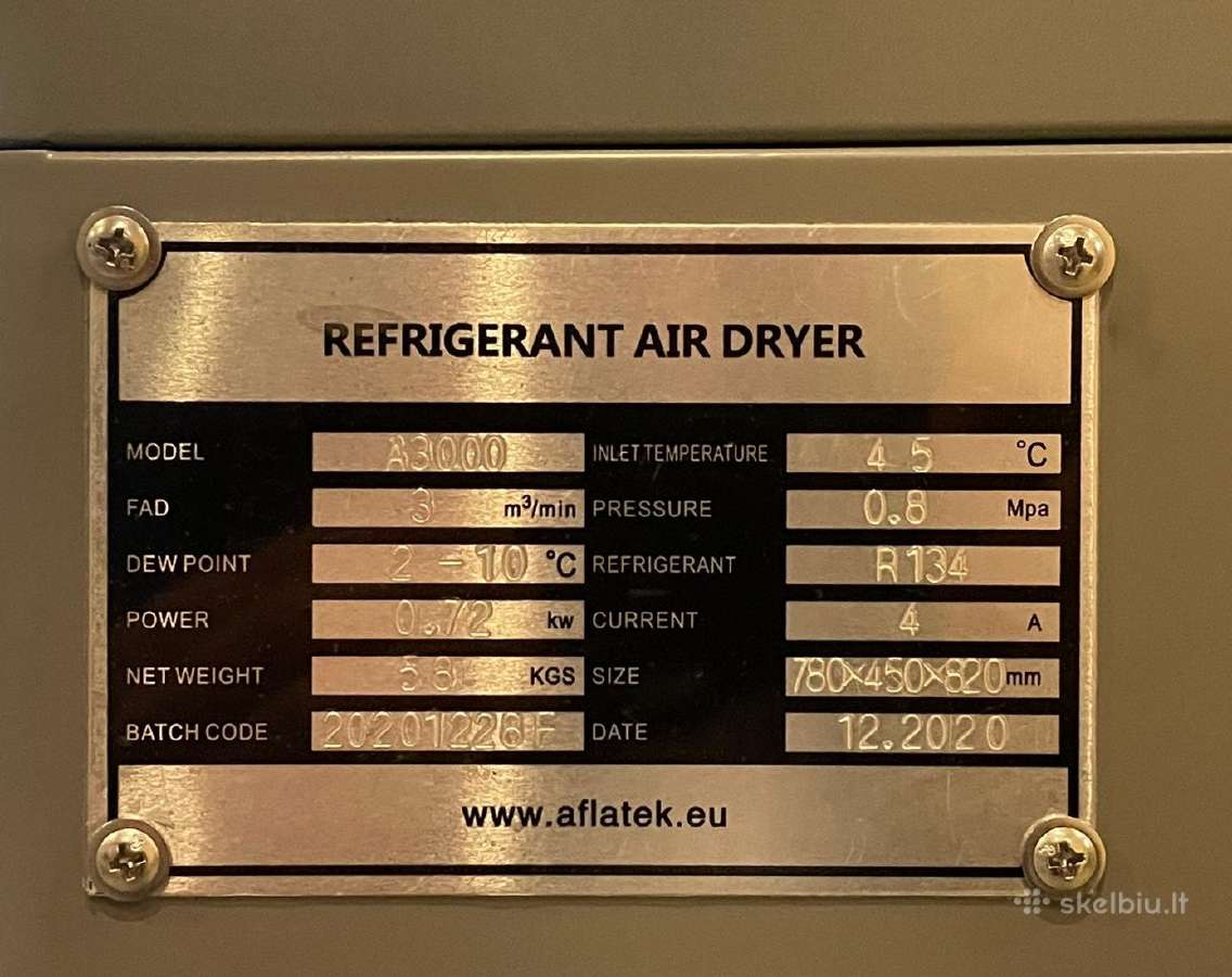Aflatek oro sausintuvas 3000 l/min. - nuotraukos Nr. 4