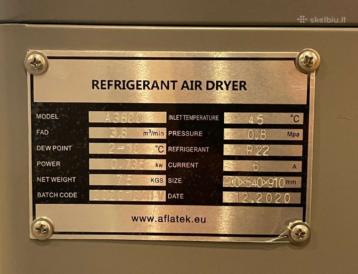 Aflatek oro sausintuvas 3800 l/min. - nuotraukos Nr. 4