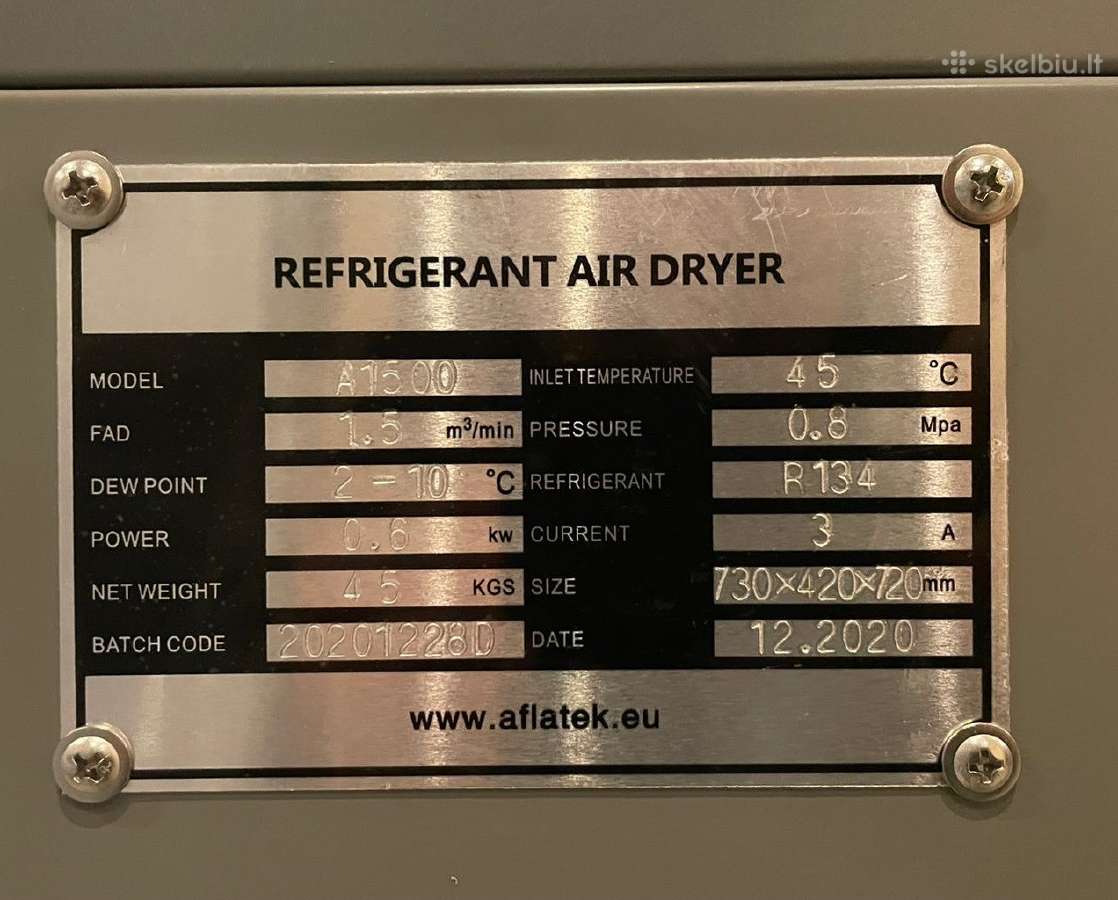 Oro sausintuvas Aflatek 1500 l/min. su garantija! - nuotraukos Nr. 4