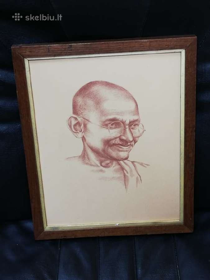 Senas .m.gandhi.portretas