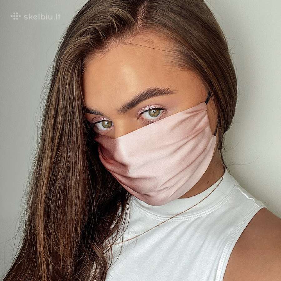 Nauja, šilkinė veido kaukė - kreminė - nuotraukos Nr. 3