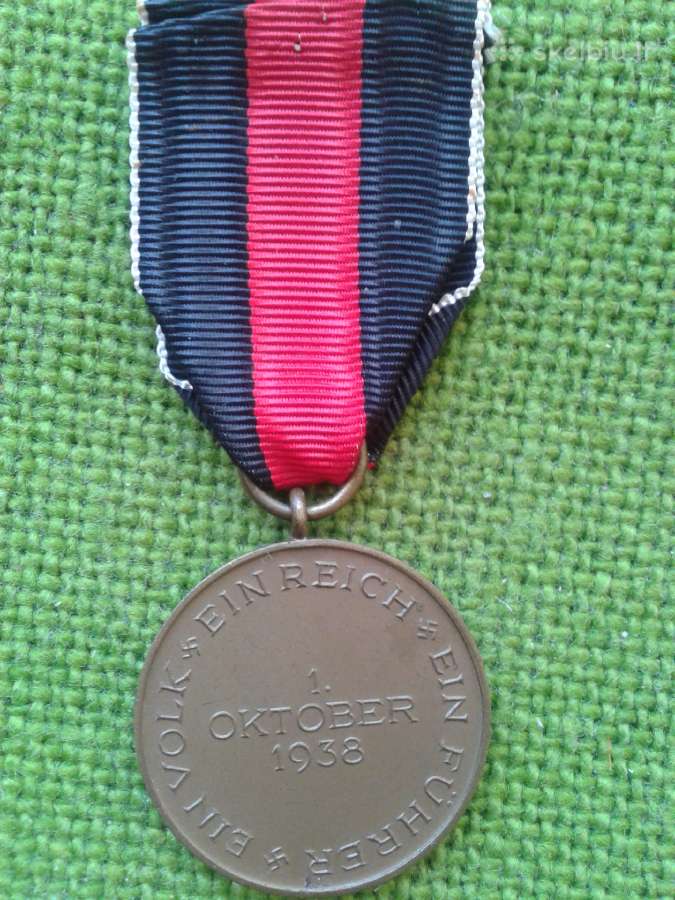 Vokiškas 1938m.medalis "Sudetai" - nuotraukos Nr. 4