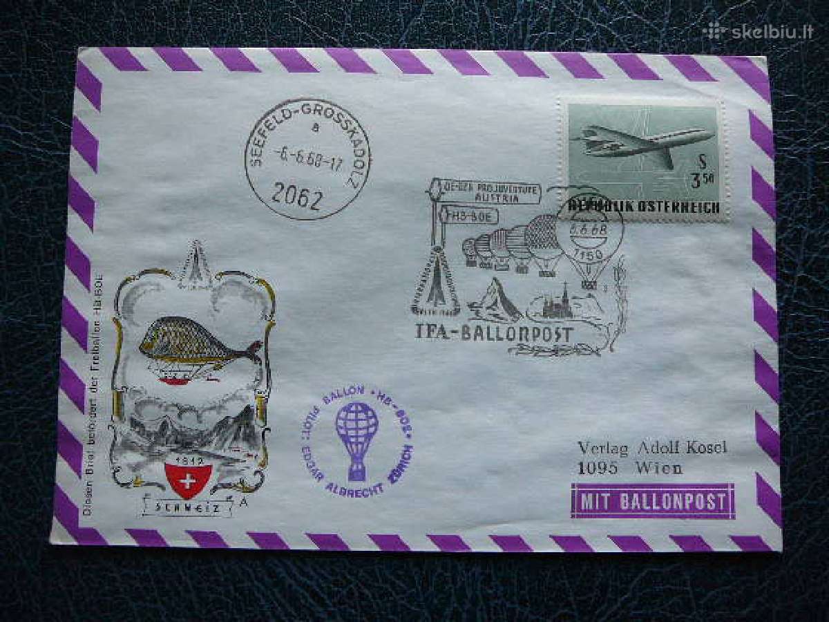 Oro balionai pastas Austrija 1968 bp311