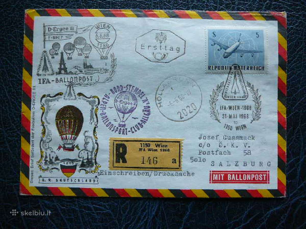 Oro balionai pastas Austrija 1968 bp314