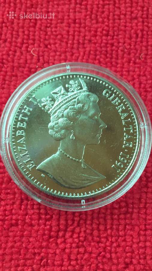 Moneta Gibraltar 1991m. 1 krona, cu-ni - nuotraukos Nr. 2