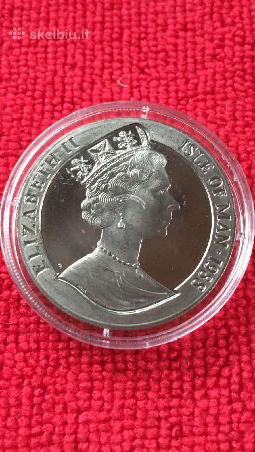 Moneta Isle of man 1988m. 1 krona, cu-ni - nuotraukos Nr. 2