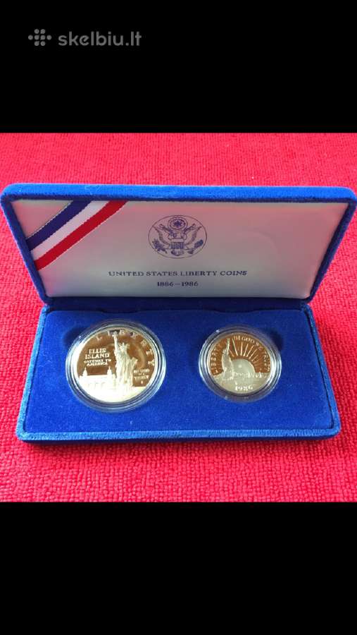 Monetos Usa 1986m, 1 dollar ir 50 centu