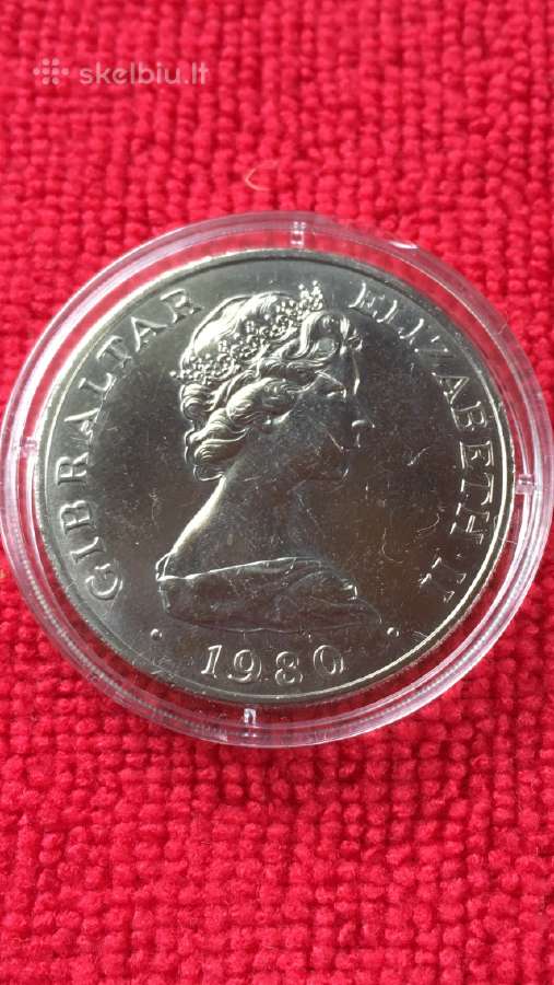 Moneta Gibraltar 1980m. 1 krona, cu-ni - nuotraukos Nr. 2
