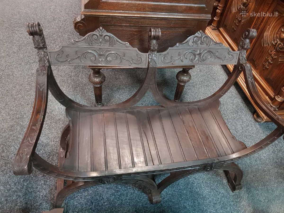 Senovinis komplektas . Sofa , stalas , krėslai. - nuotraukos Nr. 5