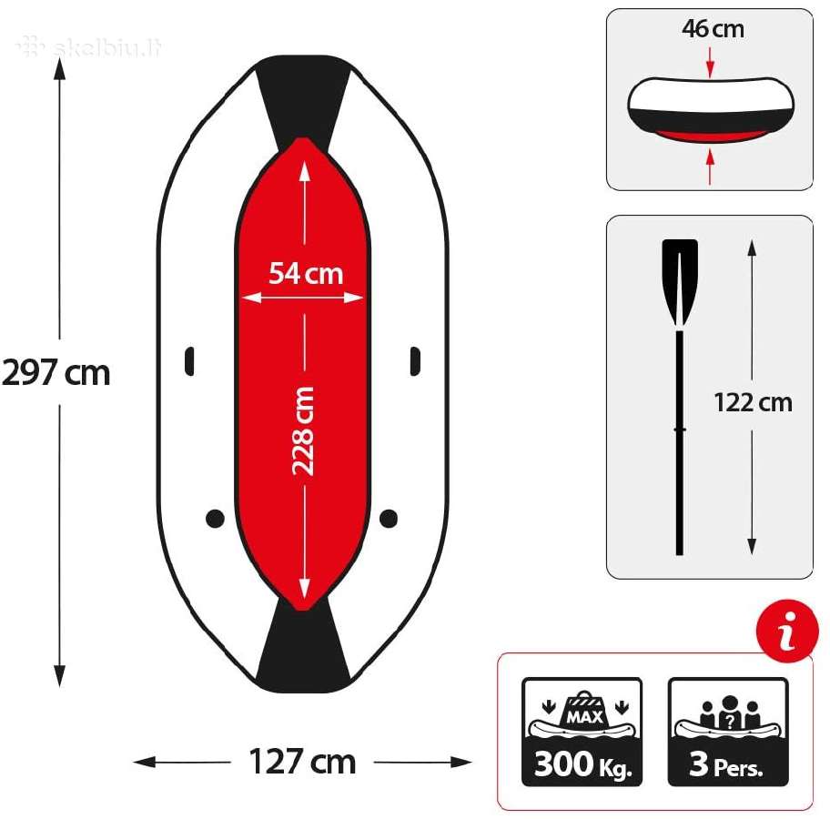 Pripučiami 3-lovų Intex Mariner 3 valtis rinkinys - nuotraukos Nr. 7