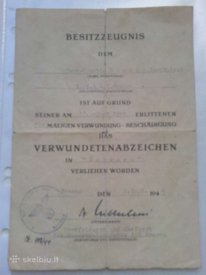 Ww2 Vokiškas Sužeidimo apdovanojimas - nuotraukos Nr. 9