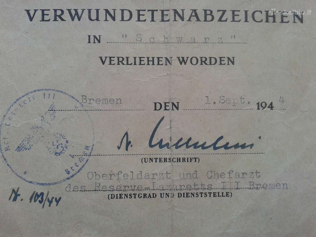 Ww2 Vokiškas Sužeidimo apdovanojimas - nuotraukos Nr. 10