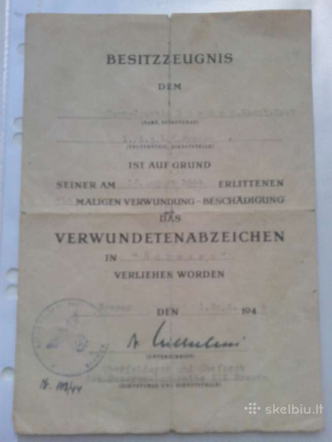 Ww2 Vokiškas Sužeidimo apdovanojimas - nuotraukos Nr. 11