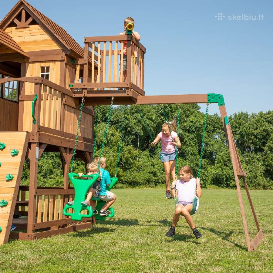 Lauko zaidimu aikštelė vaikams kedro mediena - nuotraukos Nr. 6