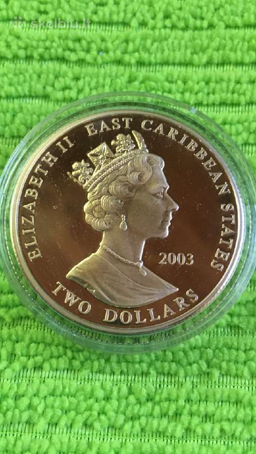 Moneta E.caribbean S. 2003m, 2 dollars, 2oz, cu-ni - nuotraukos Nr. 2