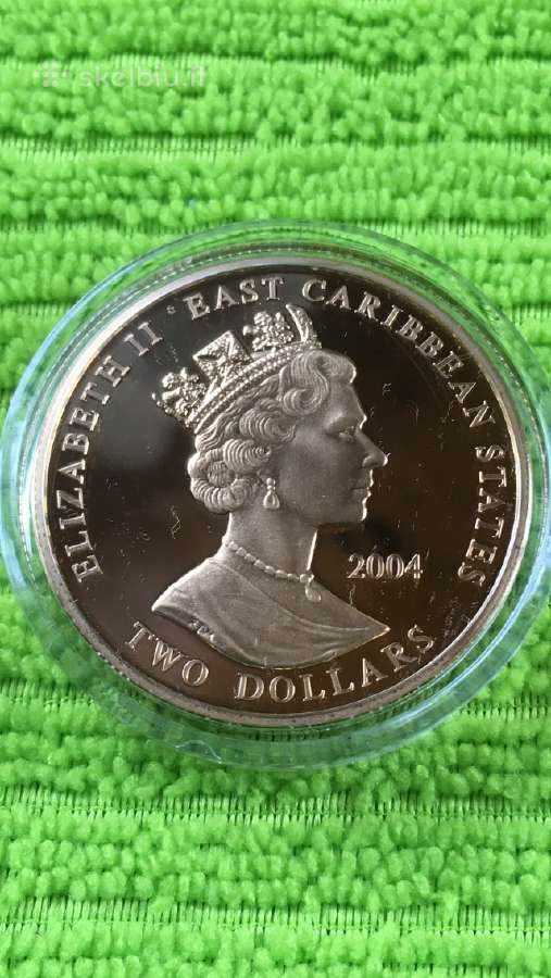Moneta E.caribbean S. 2004m, 2 dollars, 2oz, cu-ni - nuotraukos Nr. 2