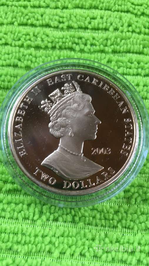 Moneta E.caribbean S. 2003m, 2 dollars, 2oz, cu-ni - nuotraukos Nr. 2