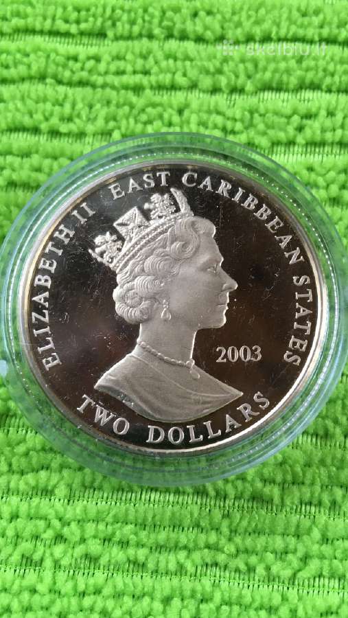 Moneta E.caribbean S. 2003m, 2 dollars, 2oz, cu-ni - nuotraukos Nr. 2