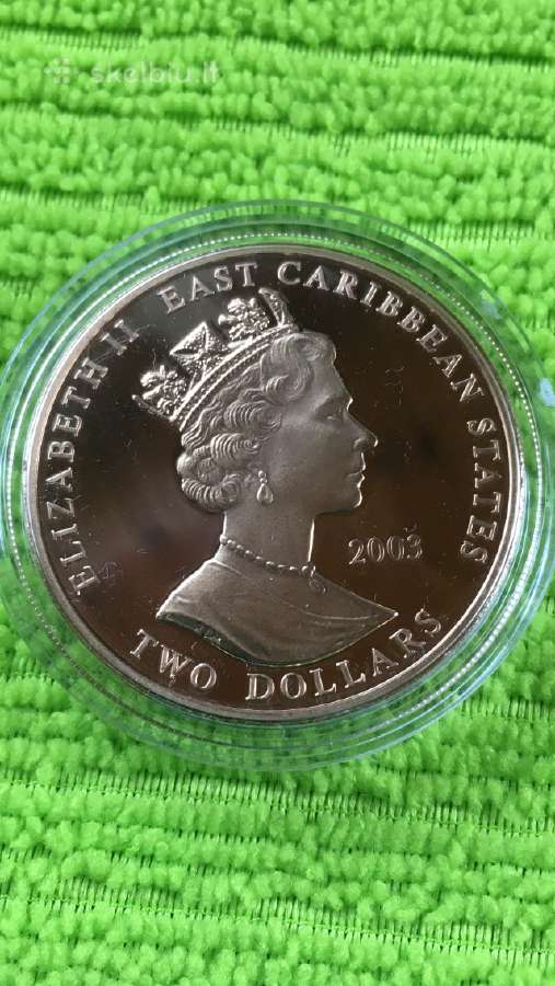 Moneta E.caribbean S. 2003m, 2 dollars, 2oz, cu-ni - nuotraukos Nr. 2