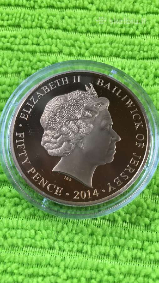 Moneta Jersey 2014m. 50 pensu, cu-ni - nuotraukos Nr. 2