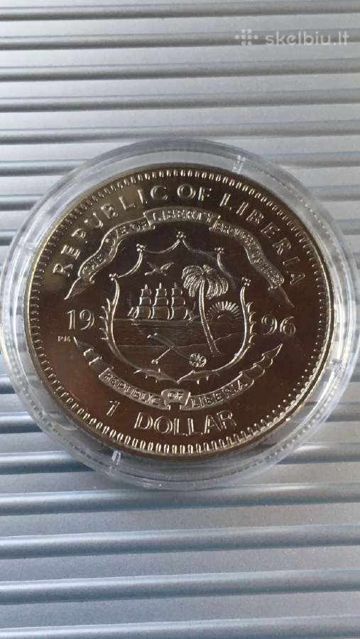 Moneta Liberia 1996m. 1 dollar, cu-ni - nuotraukos Nr. 2