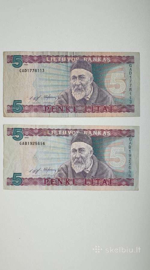 Pirkčiau 1993 m. 5 litai