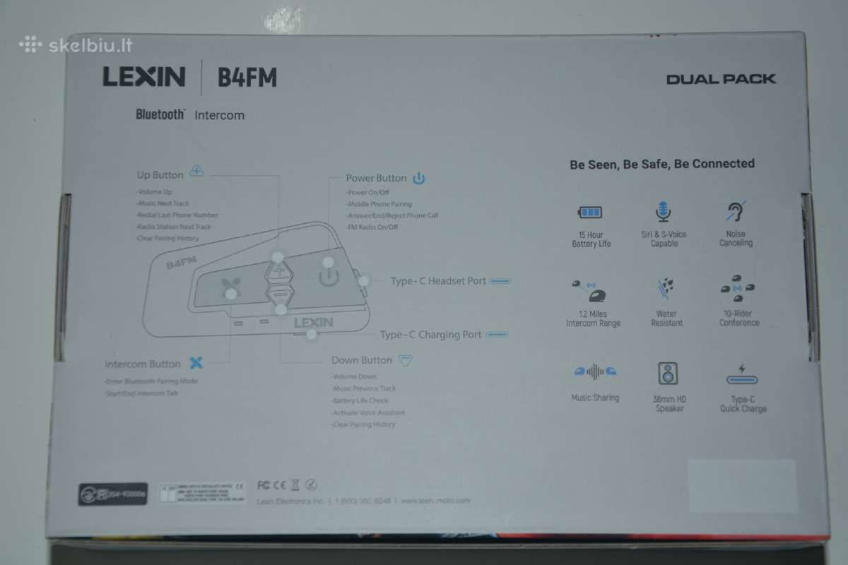 Lexin intercom moto laisvu ranku iranga - nuotraukos Nr. 3