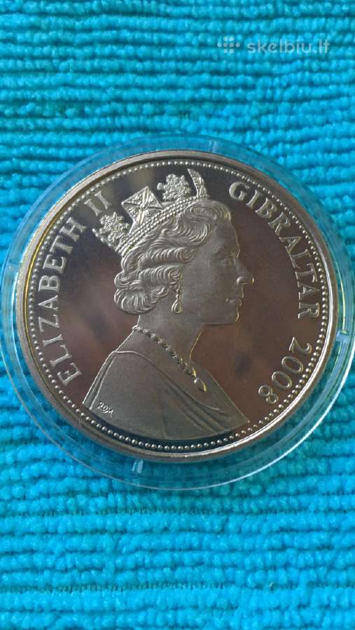 Moneta, Gibraltar, 2008m. 1 krona, cu-ni - nuotraukos Nr. 2