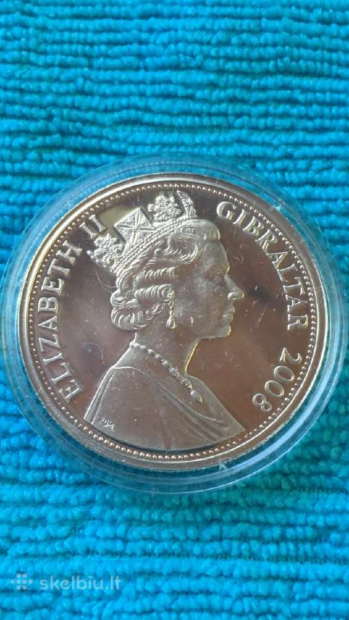 Moneta, Gibraltar, 2008m. 1 krona, cu-ni - nuotraukos Nr. 2