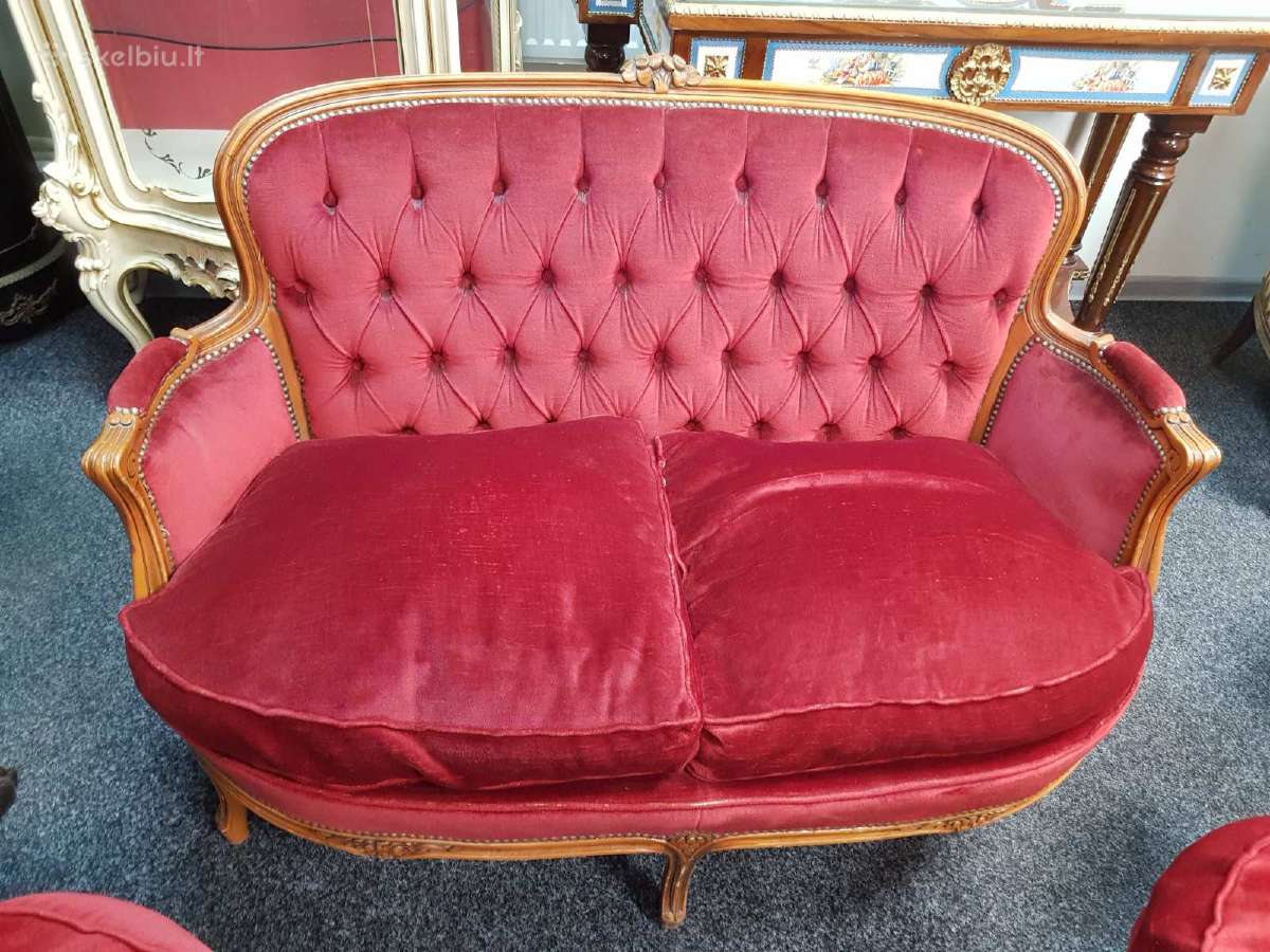 Senovinę sofa ir du foteliai. Prancūzija. - nuotraukos Nr. 2