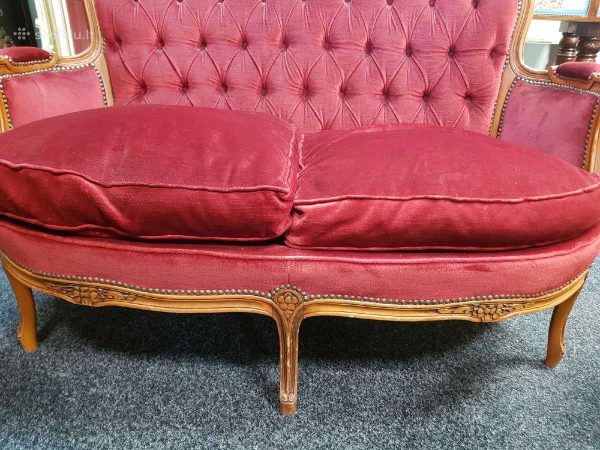 Senovinę sofa ir du foteliai. Prancūzija. - nuotraukos Nr. 5