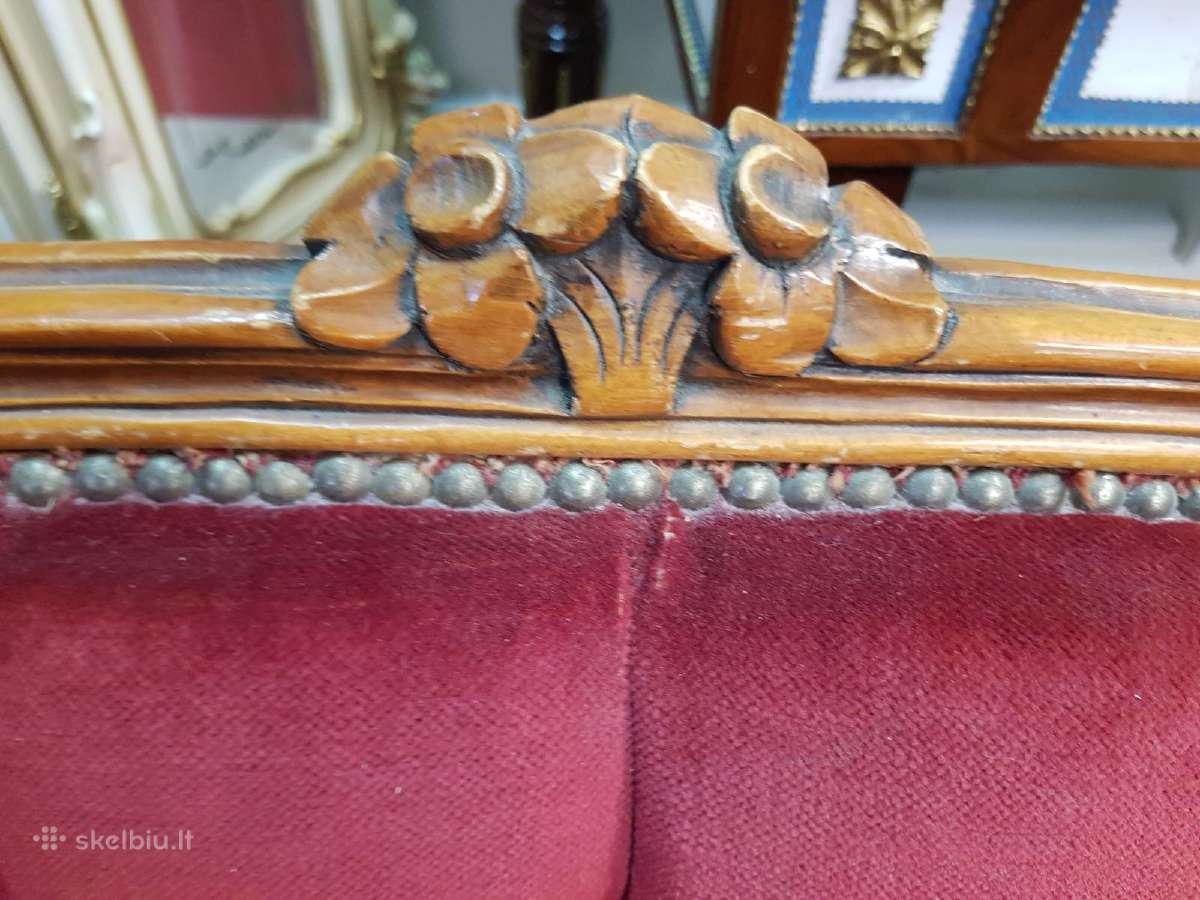 Senovinę sofa ir du foteliai. Prancūzija. - nuotraukos Nr. 6