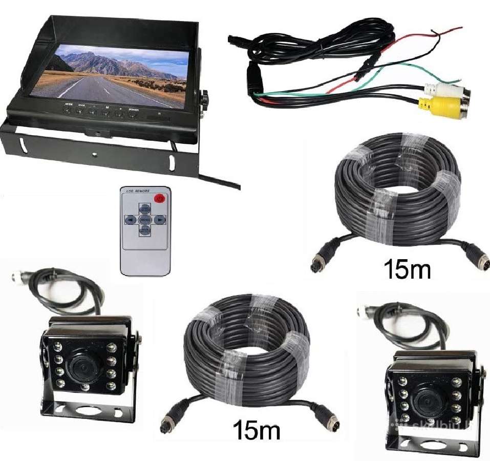9" monitorius ir dvi galinio vaizdo kameros Fullhd - nuotraukos Nr. 4